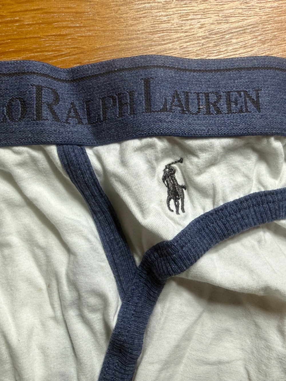 Men’s Polo Ralph Lauren White Briefs with Navy Trim XL